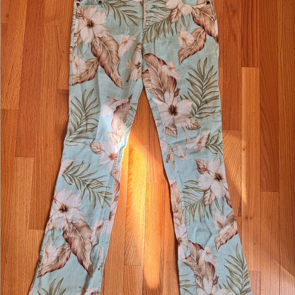 Tropical Floral Women's Flare Jeans They Fit Amazing!!!